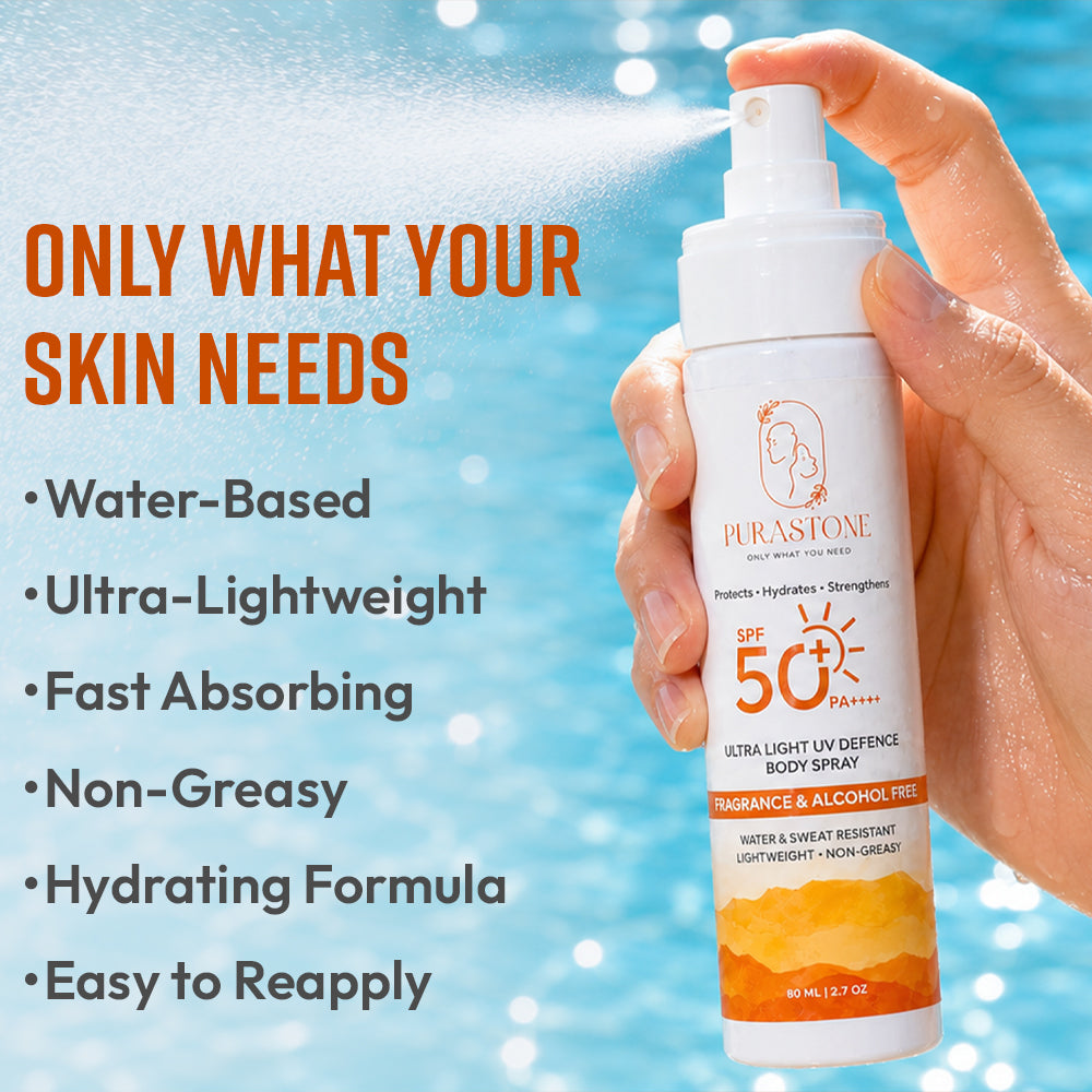 Ultra Light UV Defence Body Spray PA++++ Sunscreen Spray SPF 50+ - 80 ml
